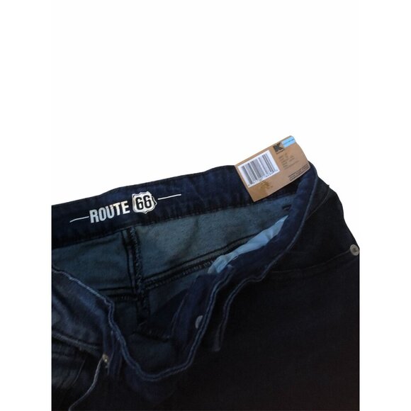 Route 66 Womens Jeans Mid Rise Ankle Wide Leg Size 10 Blue Denim Button Closure - Picture 3 of 6